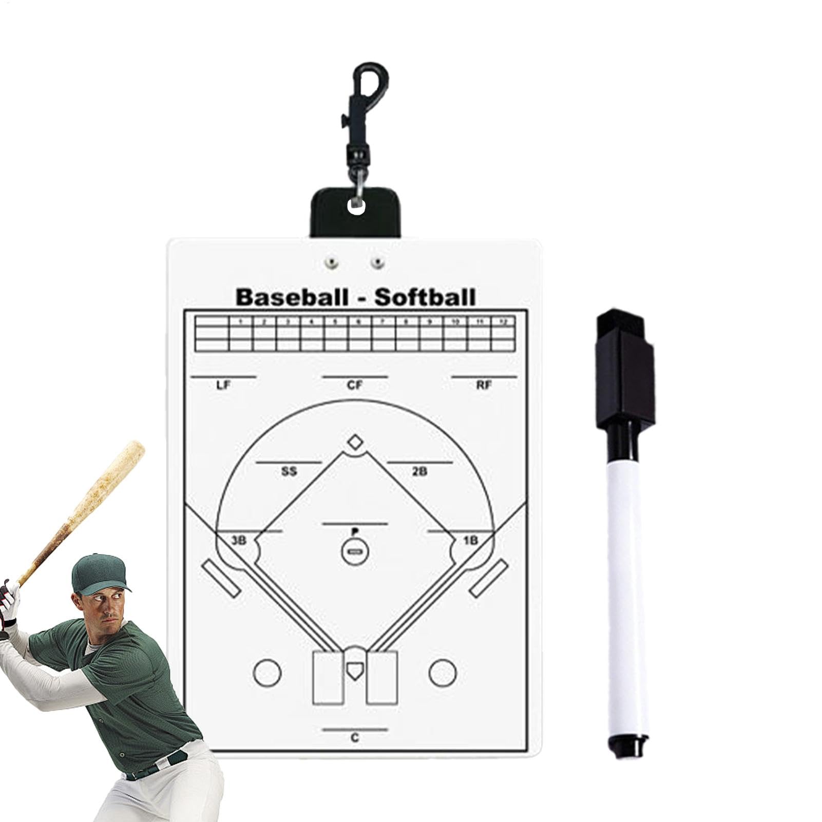 Baseball Clipboard, Double Sided Magnetic Board, Erasable Referee Marker, Halftime and Pre-Game Setup, Easy Cleanup, Lightweight Design, 1 Pack, Ideal for Coaches and Officials