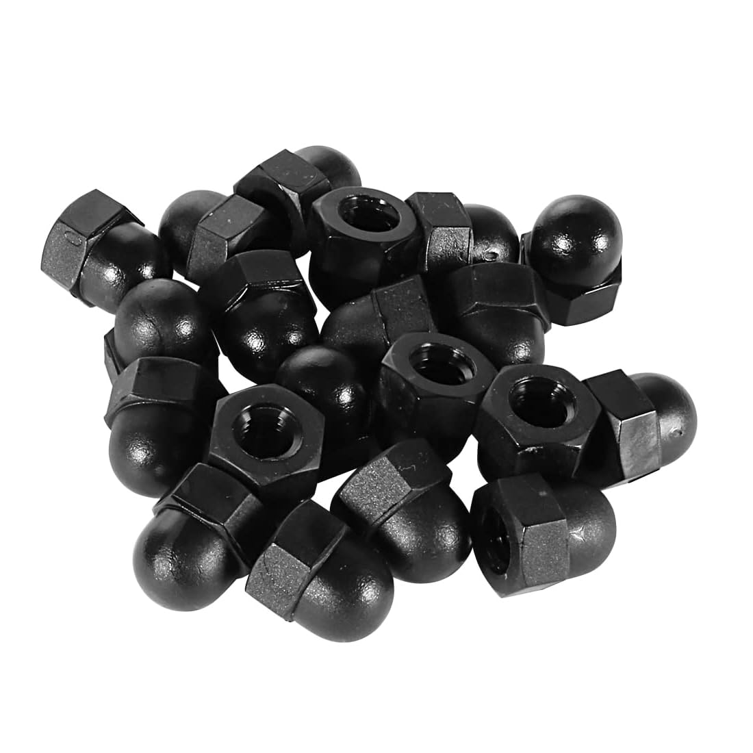 TA-VIGOR M6 Nylon Cap Nut, Black Dome Head Acorn Hex Cap Nuts for Thread Protection, Nut Cap Cover for Furniture, Equipment and DIY Use 20 Pack