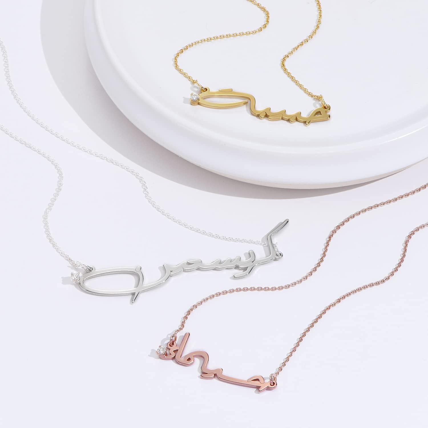 Personalized Choose Your Style Arabic Name Necklace - Custom Nameplate Pendant - Dainty Gift for Her, Women - Gift for Mother's Day, Christmas, Birthday