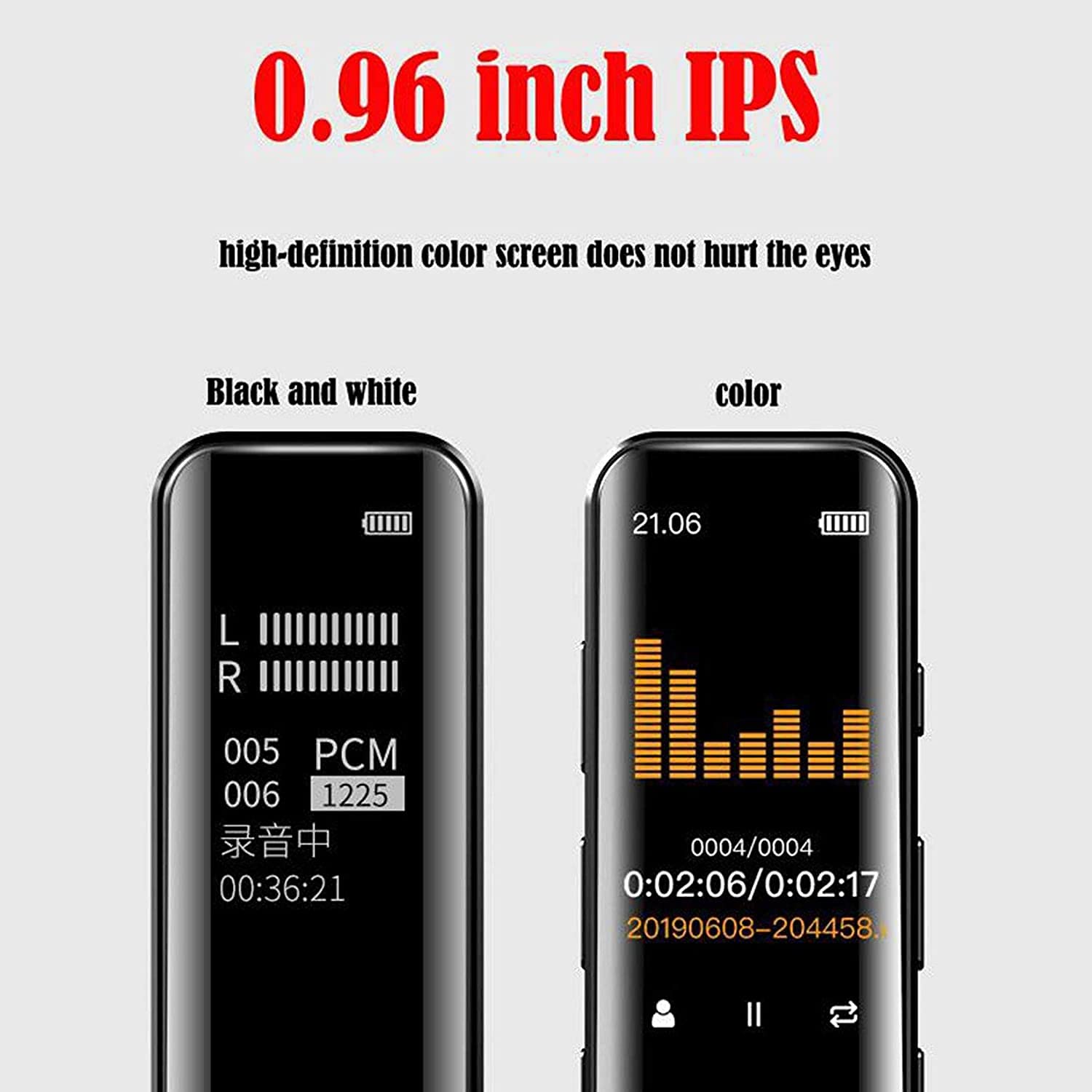 Grabador de Voz Digital de 32 GB para reuniones de conferencias - Grabadora de Voz de reducción de Ruido de Alta definición IPS de 0.96 Pulgadas IPS, grabadora de Voz Continua 36H