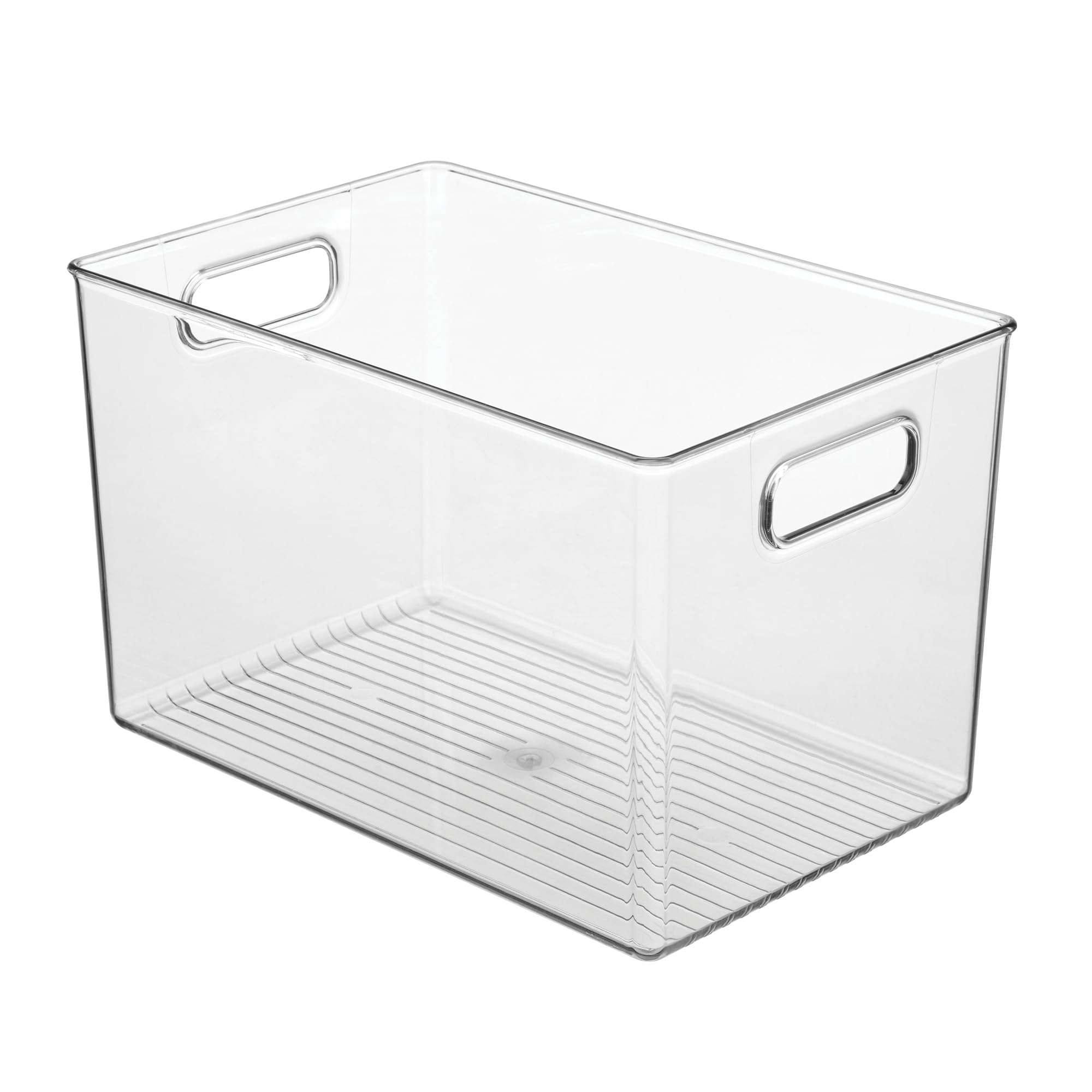 InterDesign iDesign - Contenitori portaoggetti con manici, per cucina, dispensa, bagno o casa, ufficio, set da 4, trasparenti