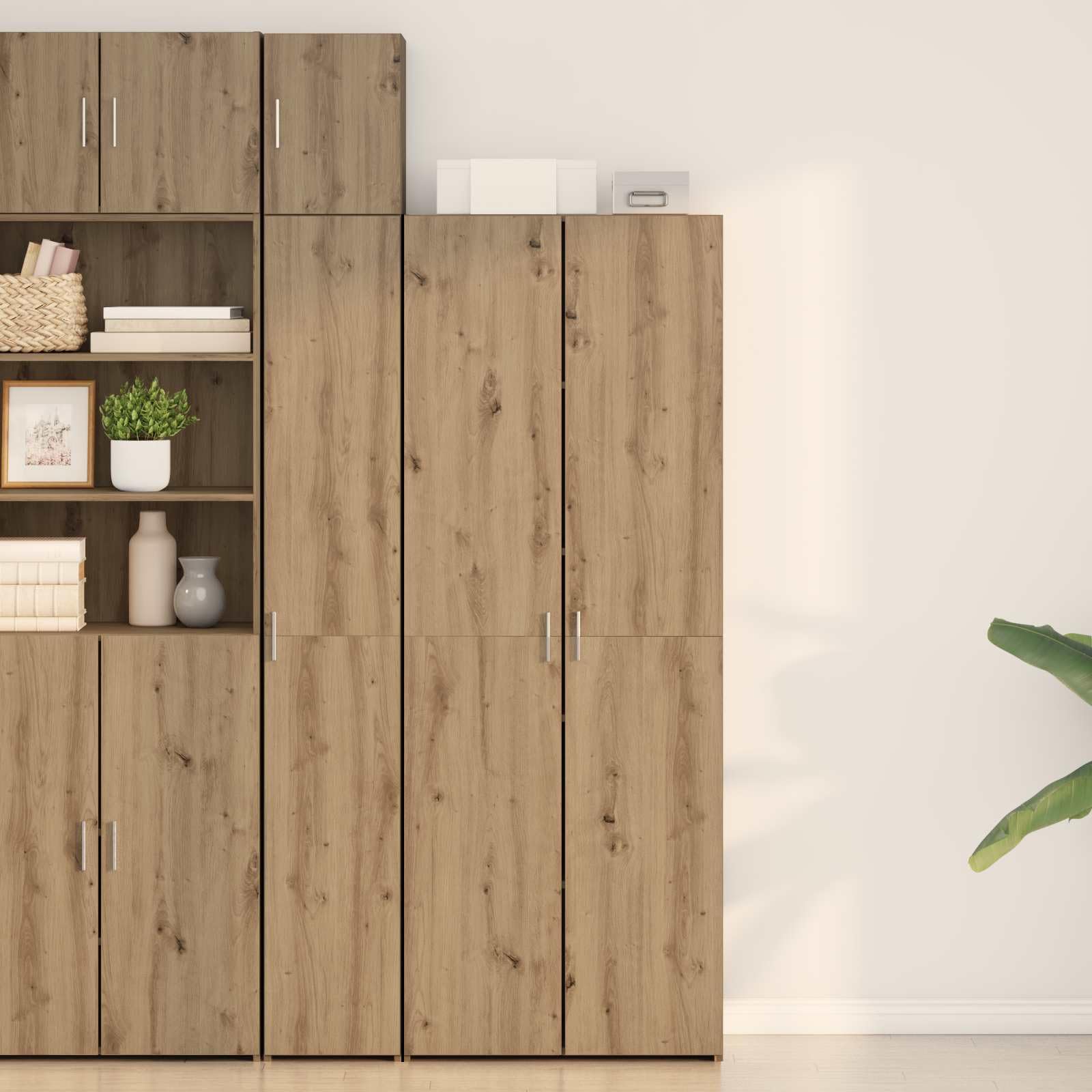Buffet haut style maison de campagne avec finition rustique en bois, buffet haut avec espace de rangement généreux pour le rangement de la vaisselle, buffet rustique