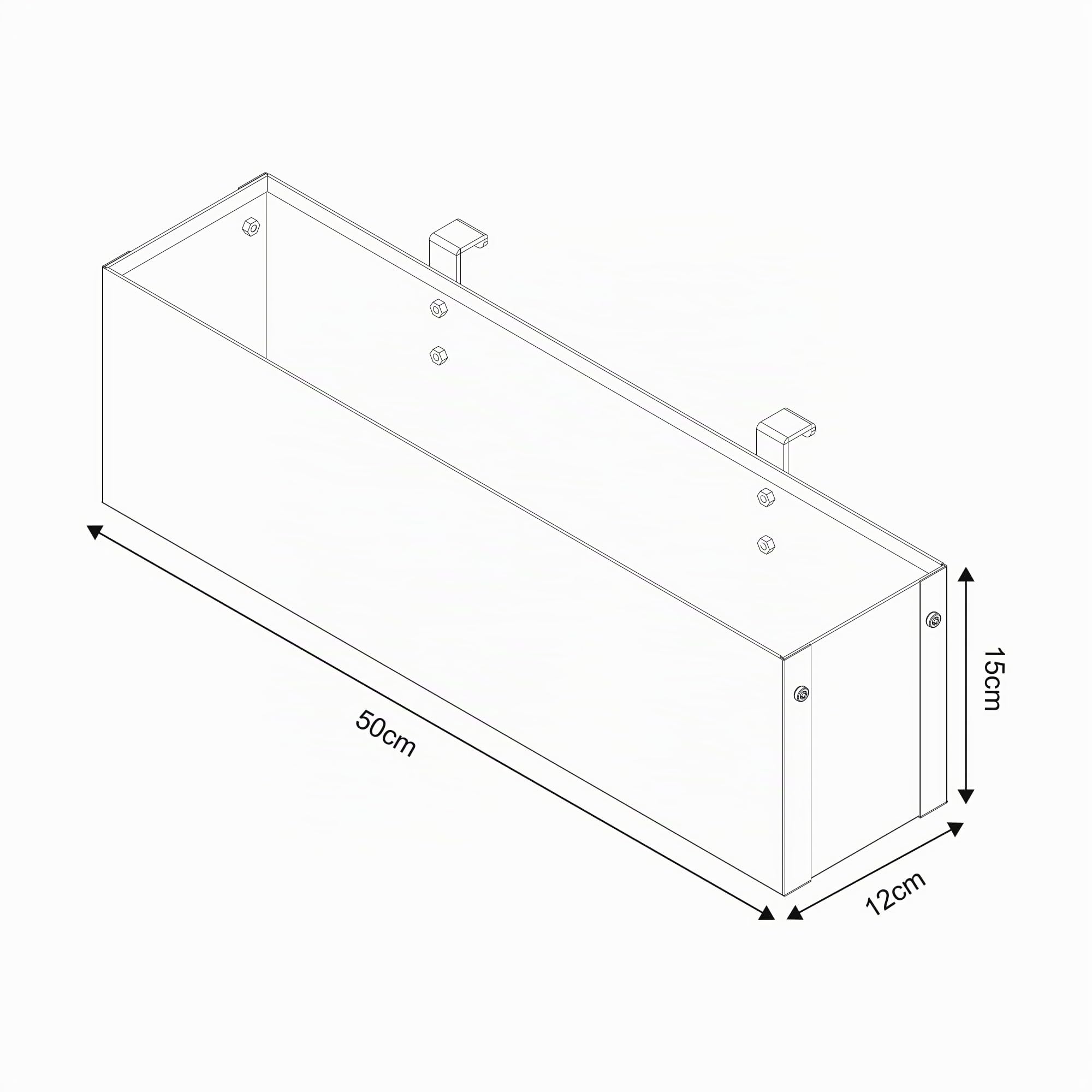 [en.casa] Cassetta di Fiori per Balcone Portapiante Rettangolare in Acciaio Fioriera da Appoggiare sul Parapetto Balcone 50 x 12 x 15 cm Antracite