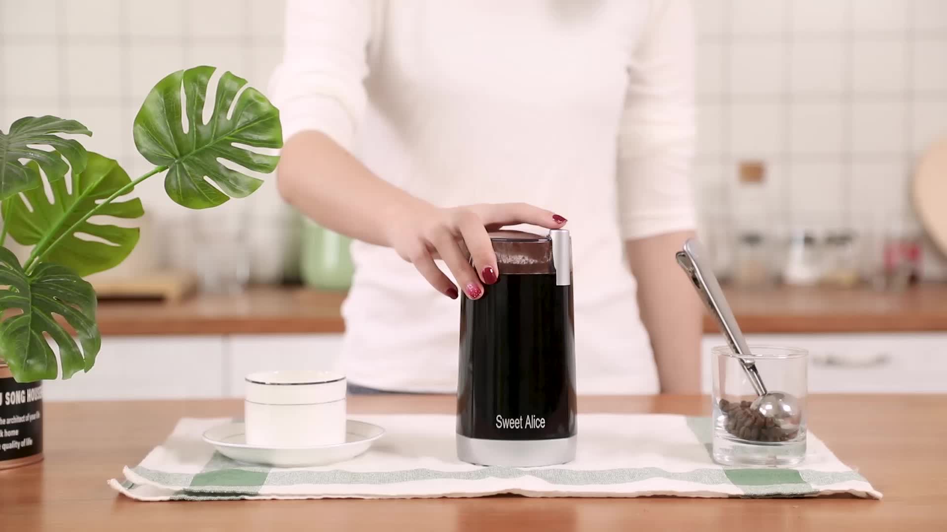 Kaffeemühle für Spice Elektrische Kaffeemühle Klein Gewürzmühle Pfeffermühle Kaffeebohnen Nüsse Gewürze Getreide Mühle… – Bild 8