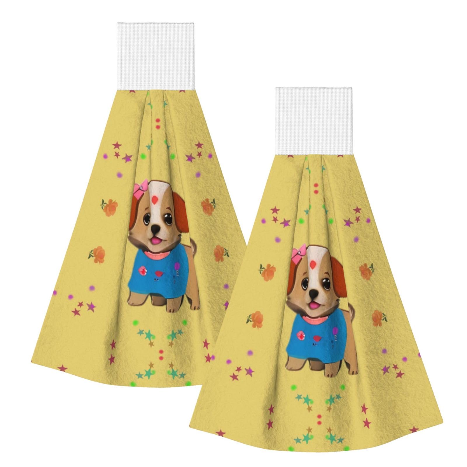 Adorable cartoon dog Highly Absorbent Dish Towels Soft Coral Fleece Wipe
