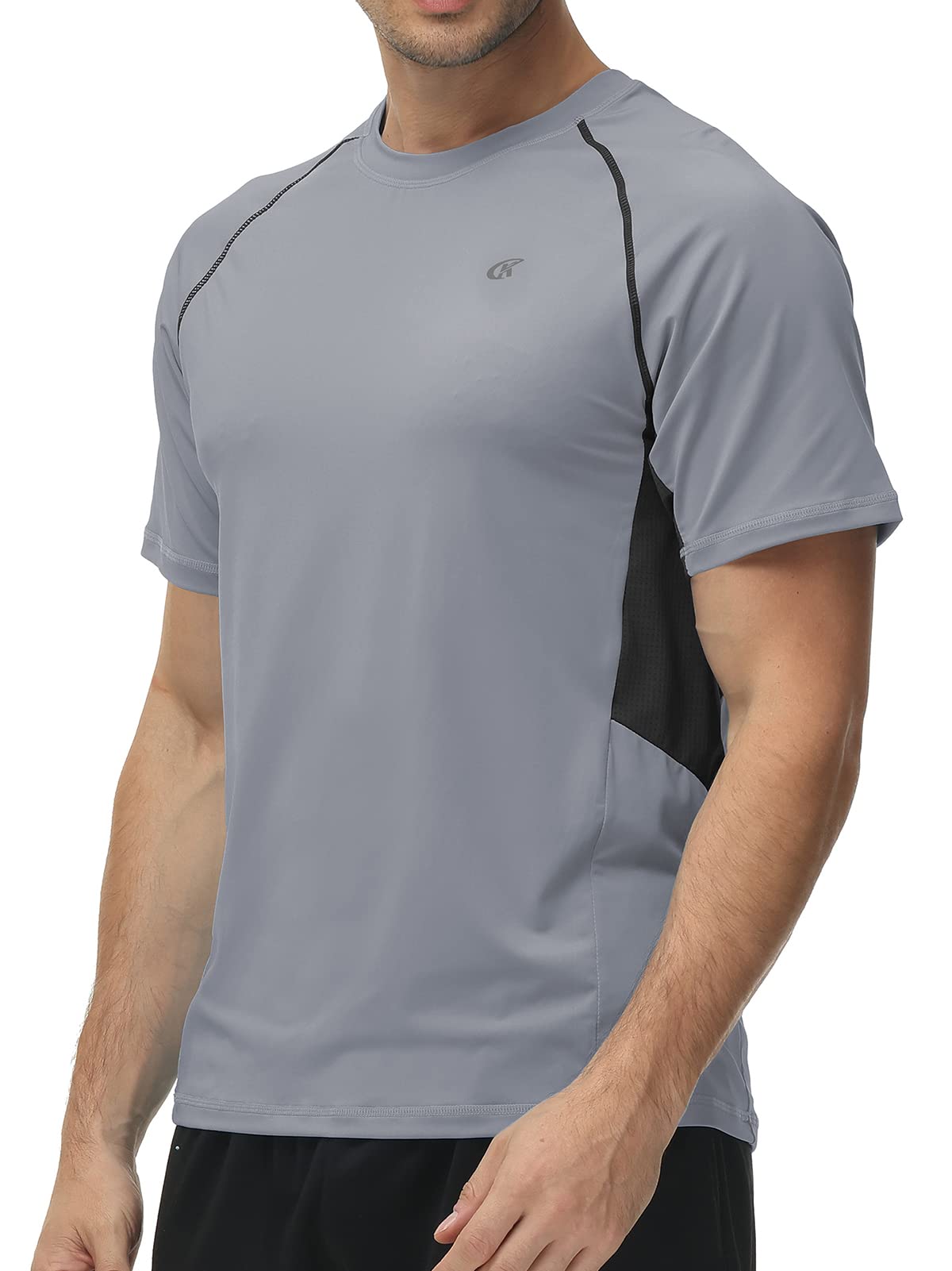 SatankudRash Guard for Men, UPF 50+ UV Sun Protection Swim Shirt, Short Sleeve Fishing Shirts