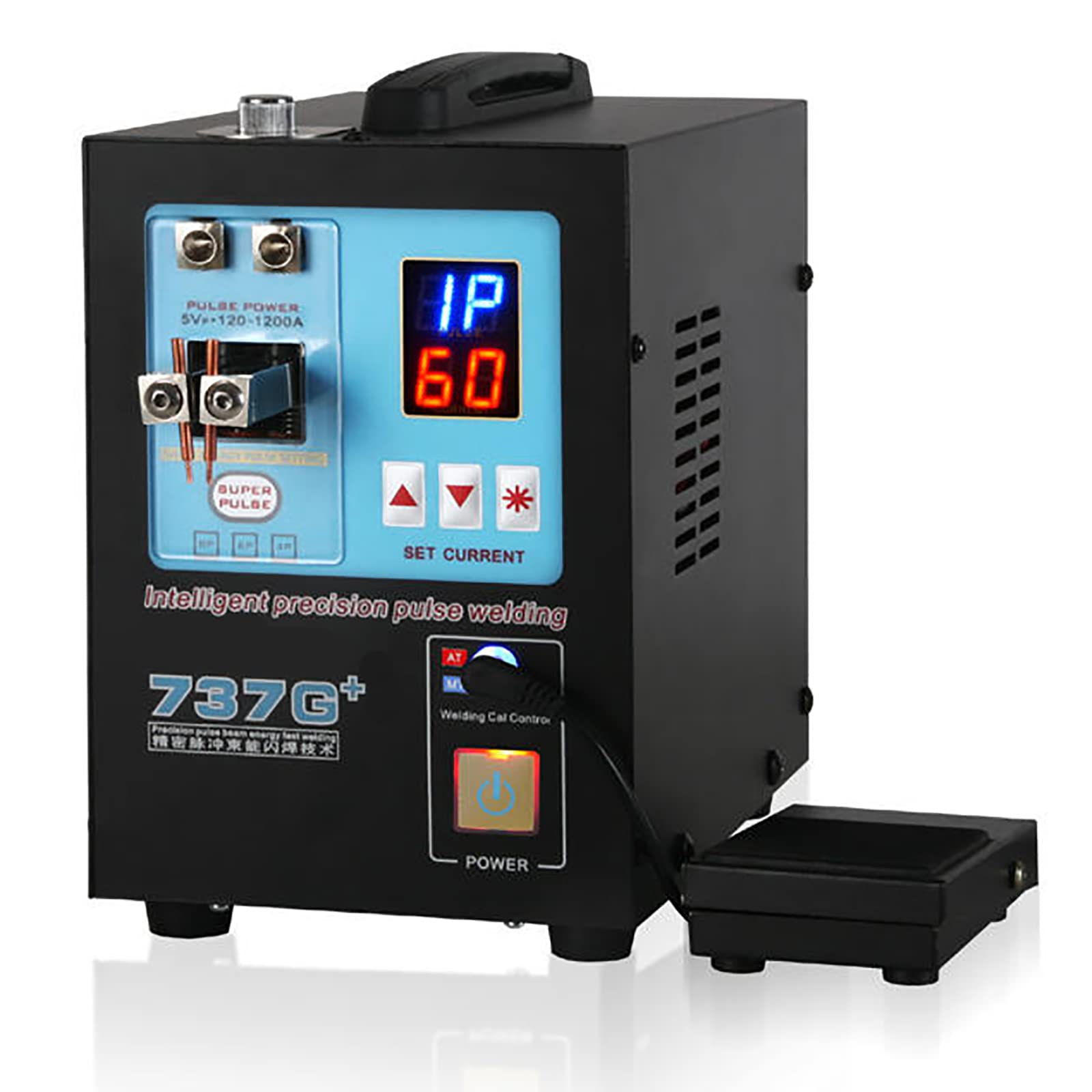 FAXIOAWA Saldatrice a Punti per Batteria 737G+ 4.3KW, saldatrice Automatica a impulsi per Pacco batterie al Litio 18650 14500