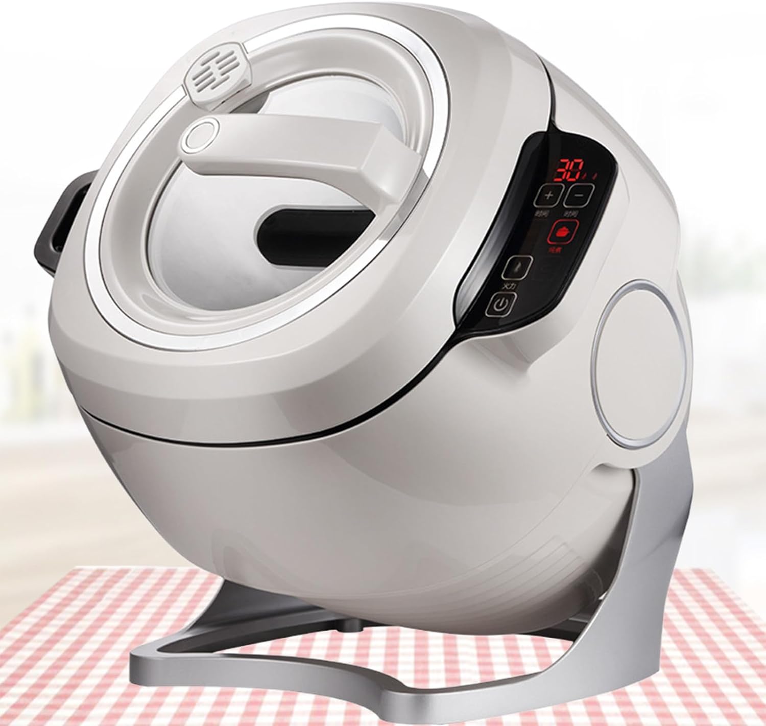Máquina de cocción automática, procesador de alimentos comercial, rotación de 360 y calentamiento electromagnético, ajuste de potencia de fuego de 3