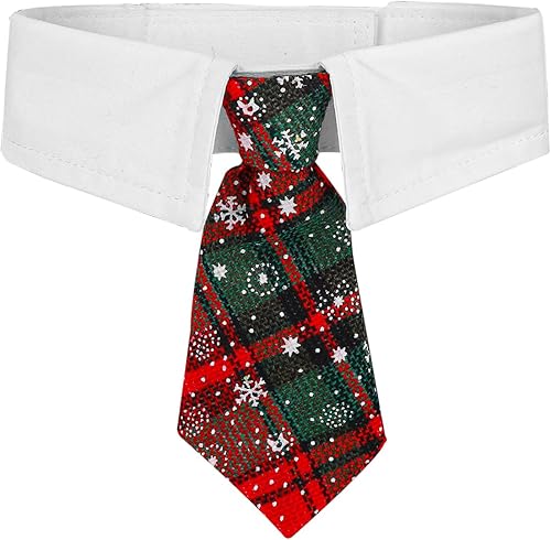Corbata de Navidad para perro, clásico collar de Navidad a cuadros rojos y verdes para perro, estilo esmoquin para mascotas, cómodos collares de