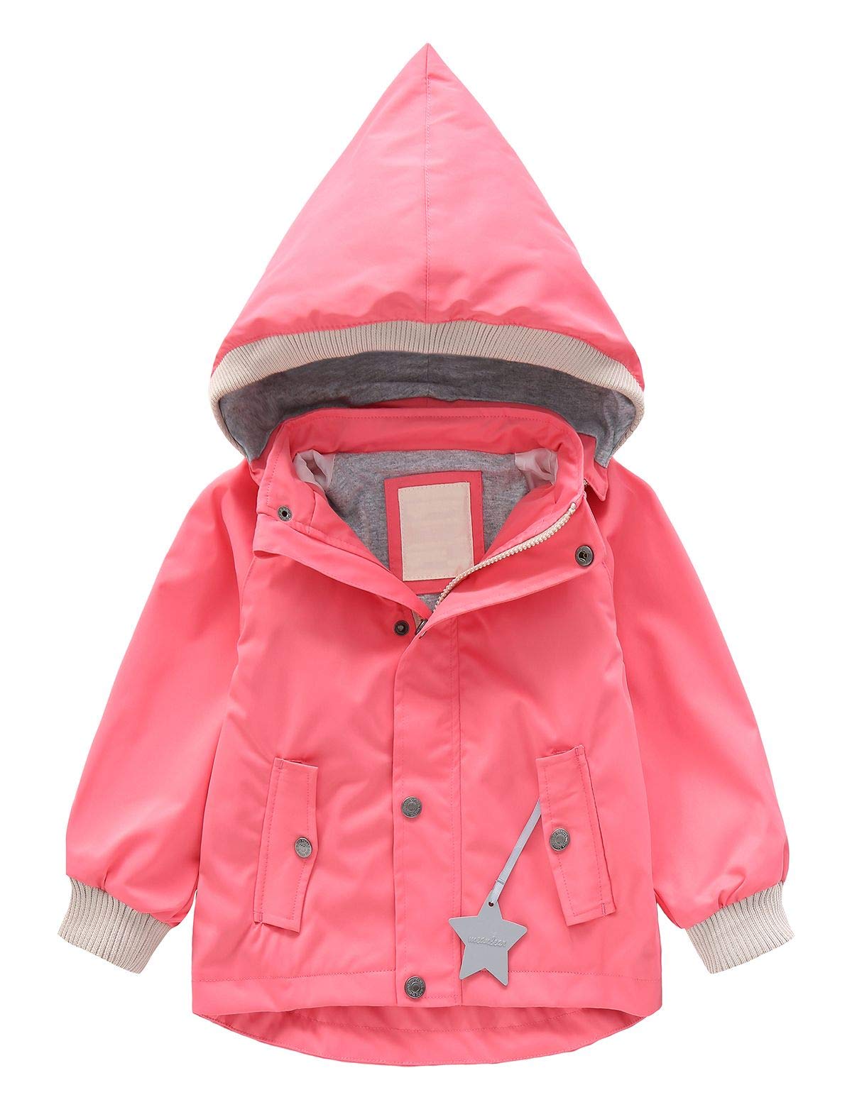 Coupe-vent Enfant Capuche Veste De Randonnée Imperméable Enfant Echinodon - Rouge - Taille 10 Ans - Coupe-Vent Respirante Veste Outdoor Respirante