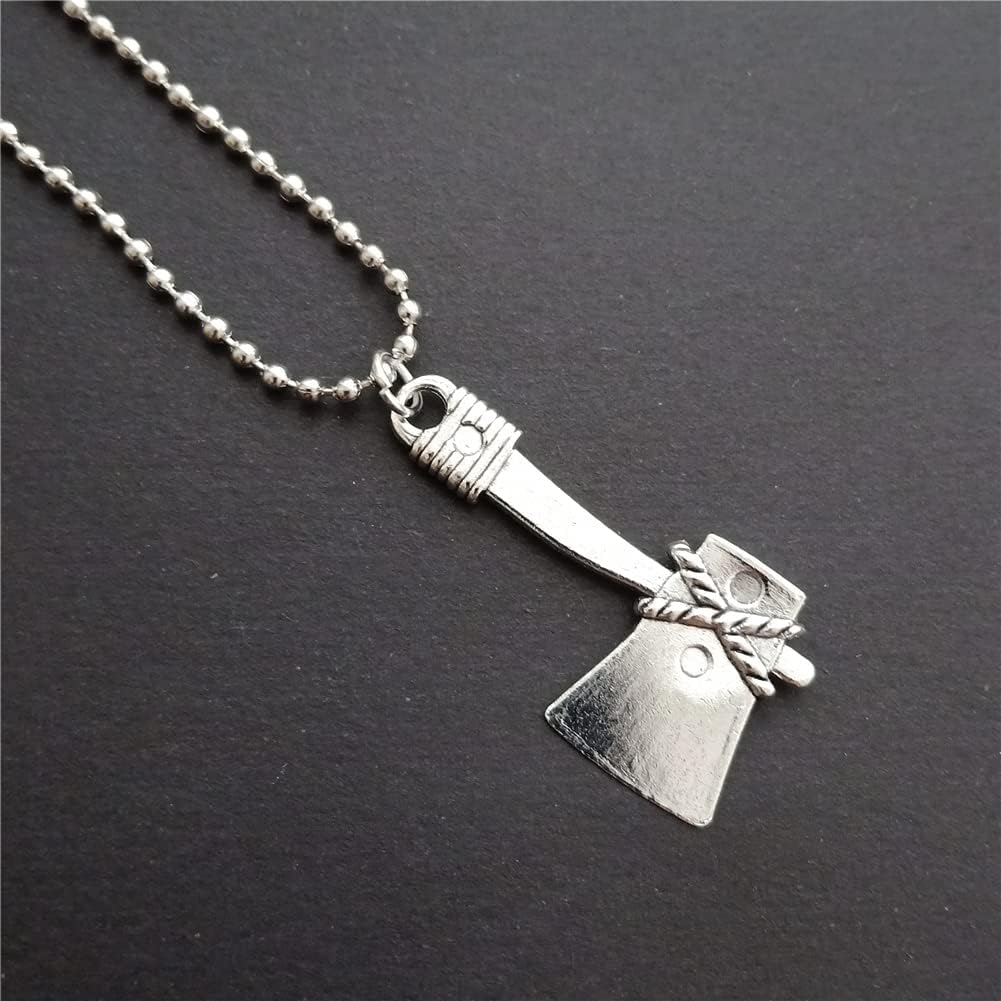 Cool Axe Necklace, Punk Tool Charm Pendant, Long Necklace for Man Woman, Antique Silver Color - Image 4