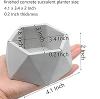 Vista 2 de Silicone Planter Mold for Cement Concrete Pot Mould for Small Succulent, Hexagon