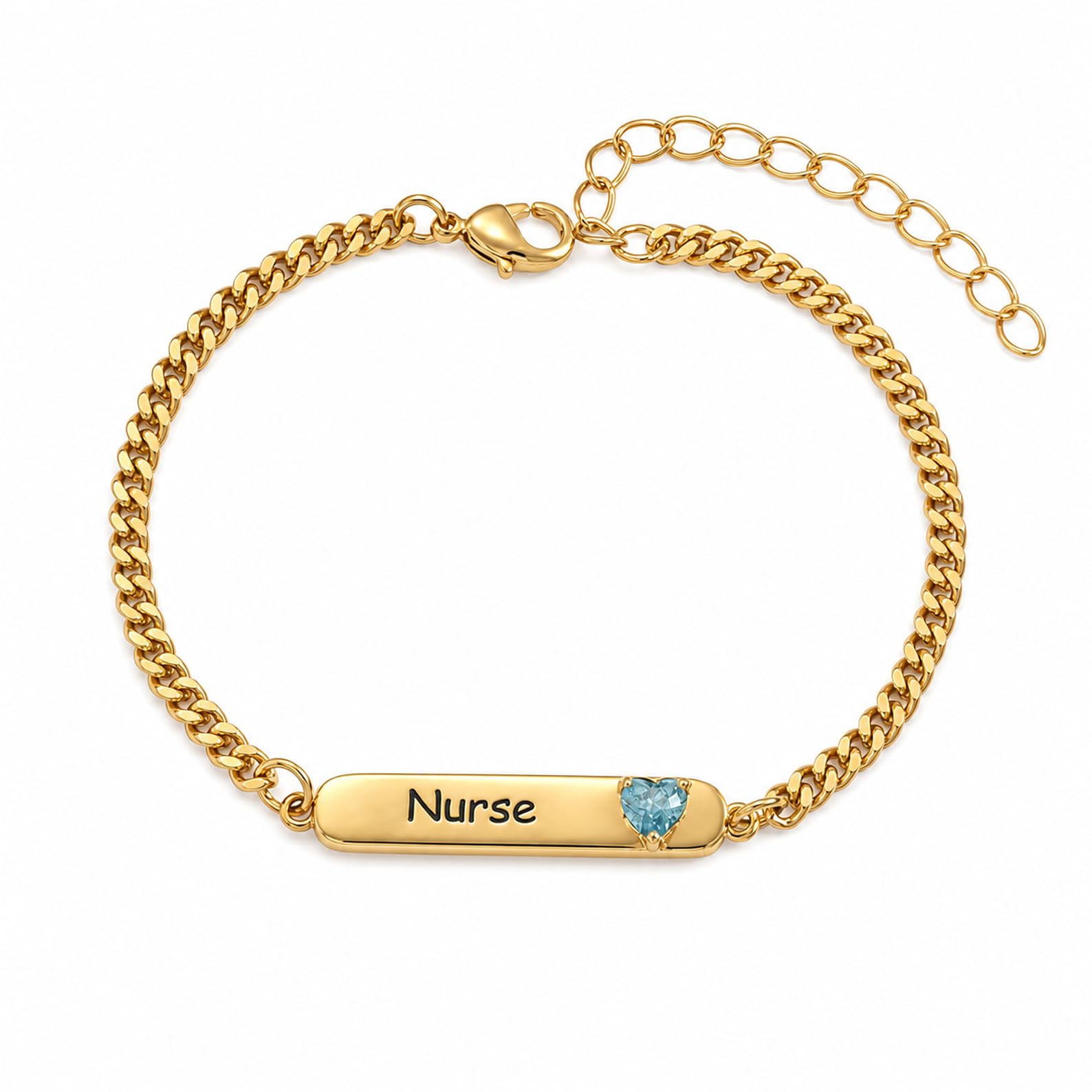 Nombre barra Pulsera de piedra de nacimiento 925 Pulsera de oro de plata con piedras preciosas Nombre grabado para mamá cumpleaños hecho a mano