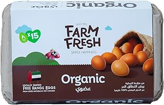 Farm Fresh Organic Eggs 15 Pcs, Brown