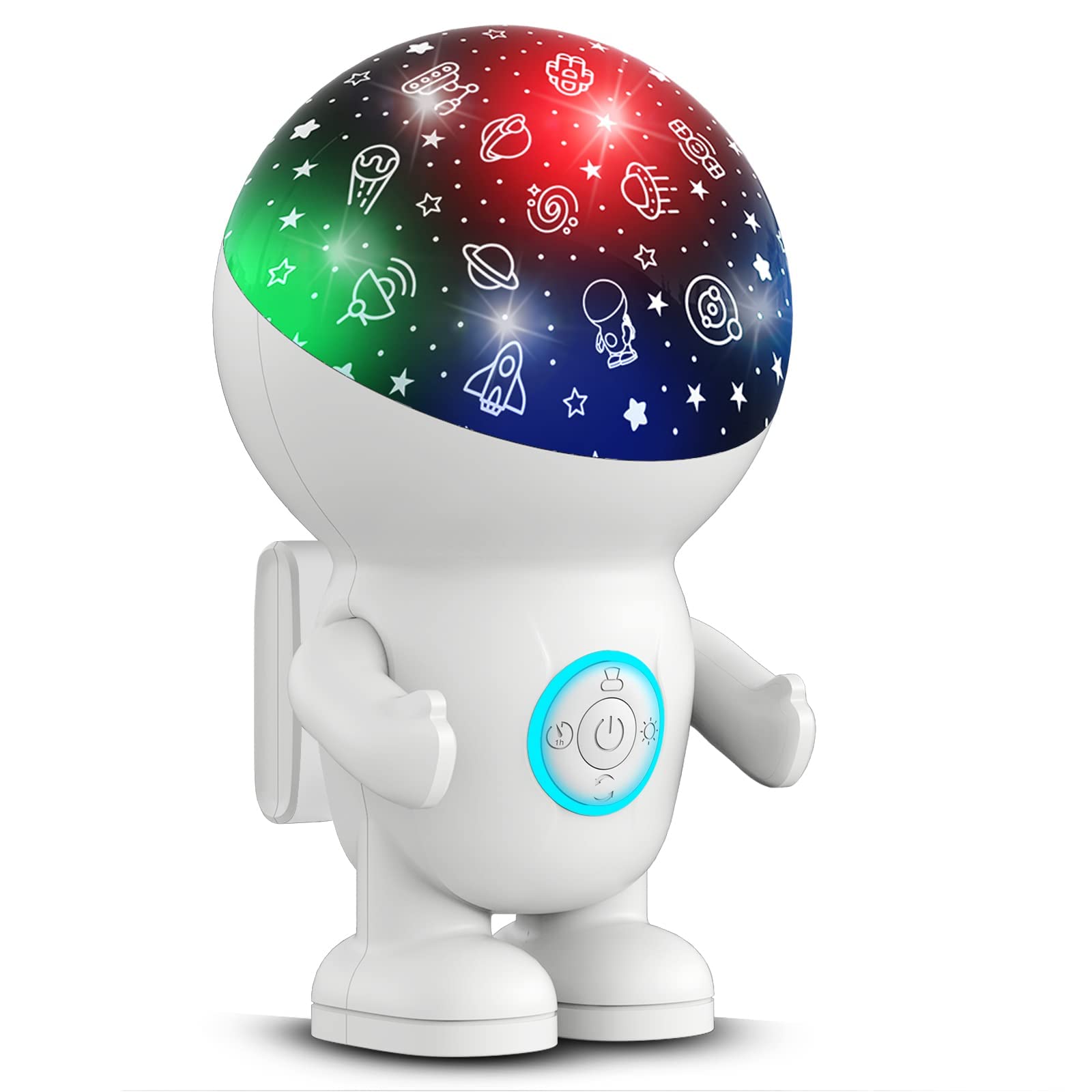 TERRIFI Star Projector Galaxy Night Light, Night Light for Kids Bedroom, Astronaut Night Light Projector, with 360° Rotating and Timer, 8 Color Changing Night Light, for Boys and Girls Birthday Gifts