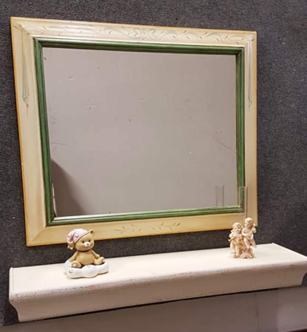 Specchio Decorato E MENSOLA Bianca