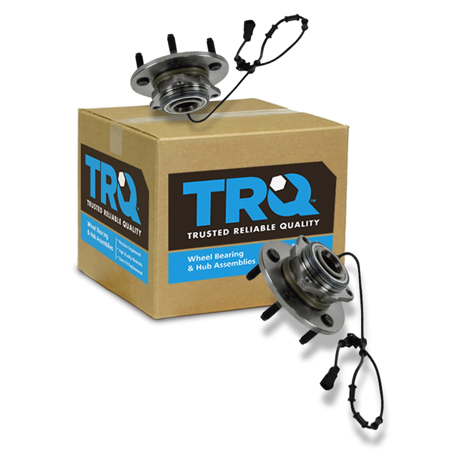 TRQ 2 Piece Front Wheel Bearing &amp; Hub Assembly Set