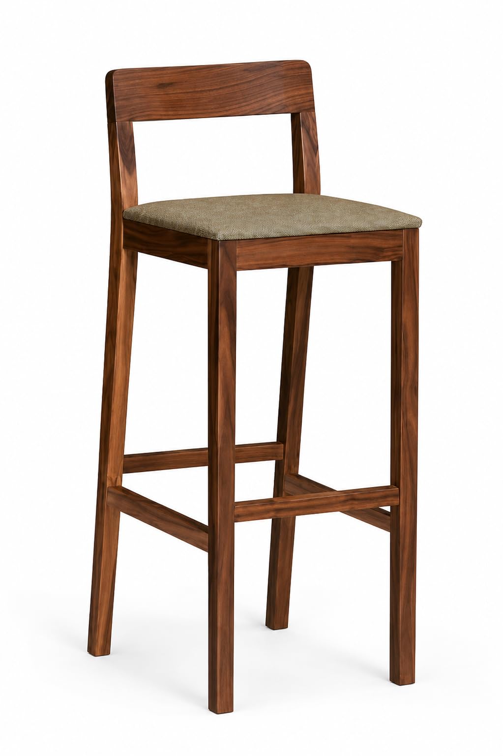 ODEJIA Simple Wooden bar Chair Out Door Bar Chair Kitchen Counter Bar Stool for Outdoor in Dark Natural Finish Dimension: Overall: 15.75" Sq. x 41" H, x 15.43 Inch. Seating Height: 29.5inch (Brown)-image-2