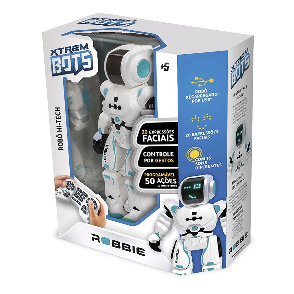 Robby商品 Fun Divirta-se - Robô Robbie Bots, Branco | Amazon.com.br