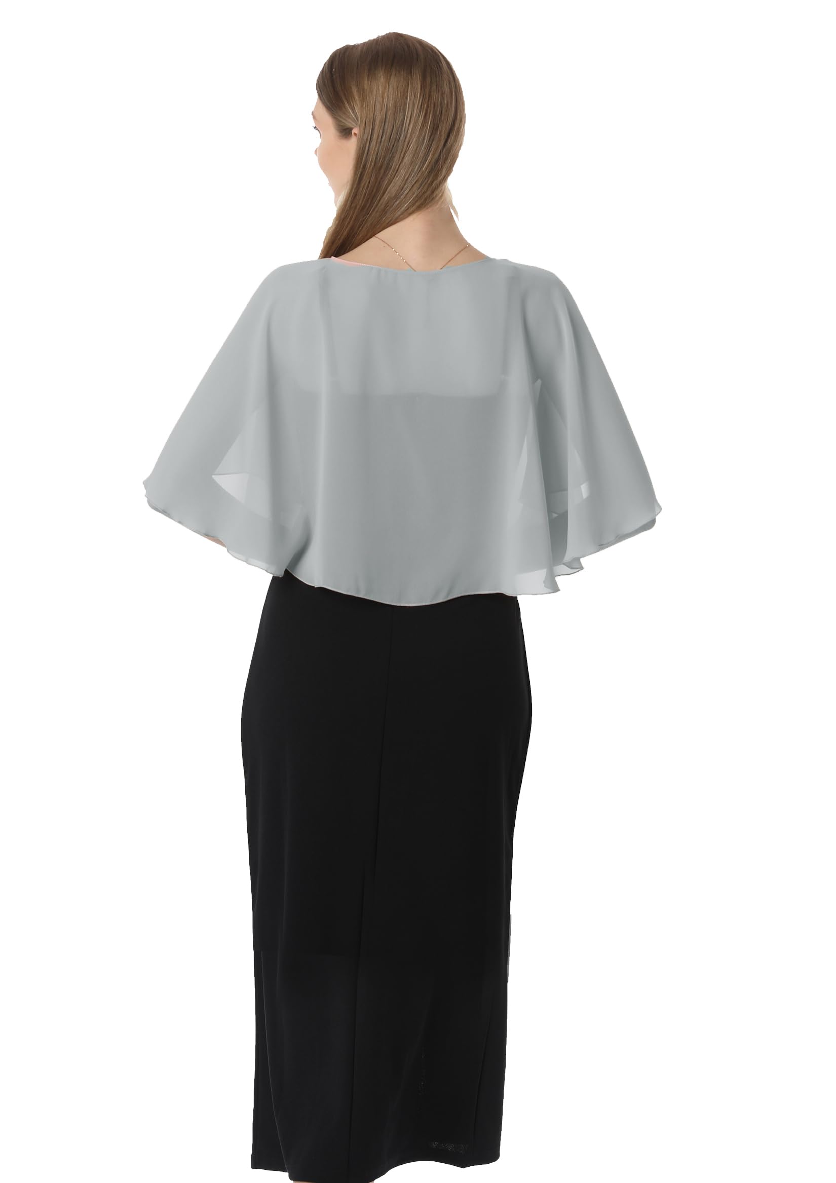 Mantella in chiffon, mantelle morbide, scialli e stole per abito da sera, mantella da sposa, accessori scialle anni '20 per donna