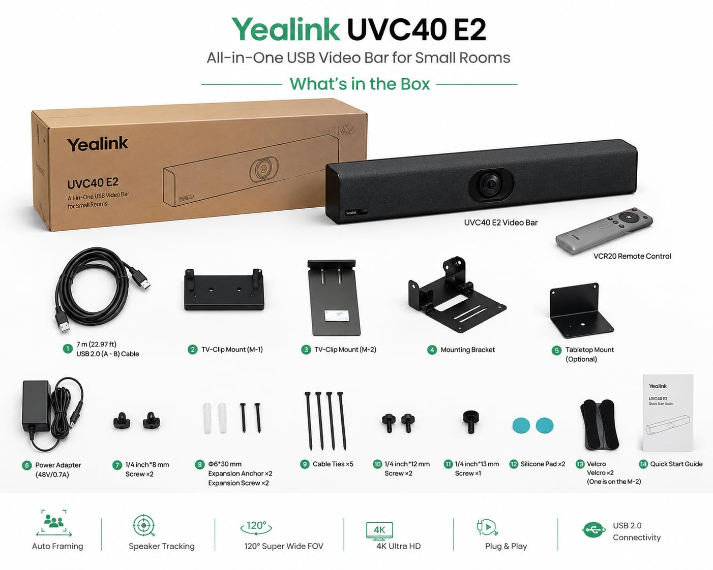 【極美品】Yealink UVC40 USBビデオバー 会議用カメラ　web会議 Amazon.co.jp: Yealink UVC40 E2 USB会議室カメラシステム。 | Ultra