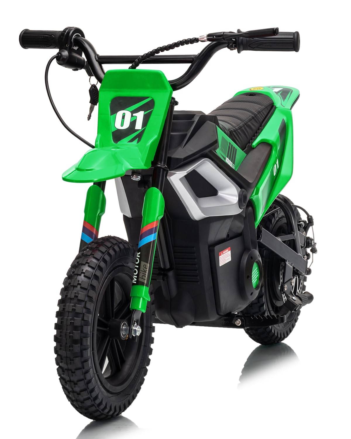 Electric Dirt Bike for Kids 10-12 Years, 350W Motor 14MPH Off-Road Motorcycle, 12" Fat Tire & Suspension, 24V Rechargeable Battery, 130lbs Load, Ideal