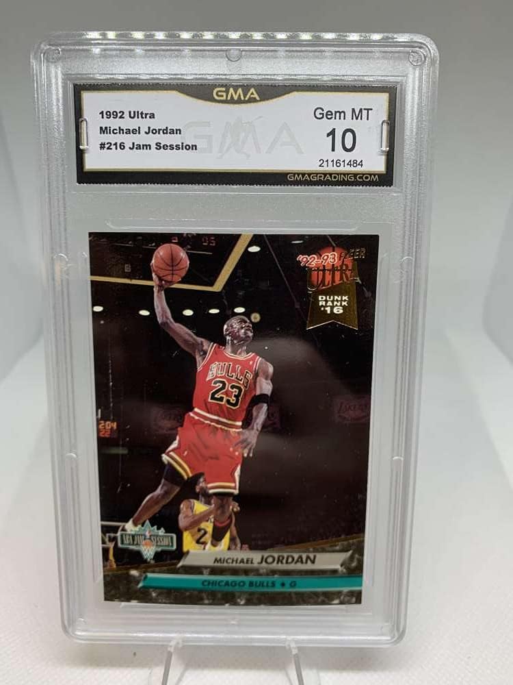 GMA Graded Gem Mint 10 21161484 1992-93 Ultra #216 Michael Jordan Chicago Bulls Jam Session Professionally Graded Basketball Card
