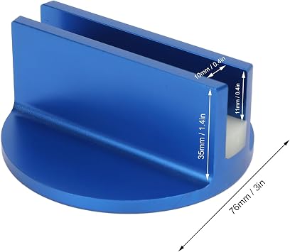 Universal Magnetic Jack Pad, 2PCS Slot Width 0.4 Inch Aluminum Jacking Puck Pinch Weld Frame Rail Adapter for Vehicles Most Pinch Weld at Least 3 Inches(Blue)