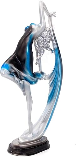 Miniatura 2 de Lependor Estatua de resina de 13 pulgadas de niña bailarina, movimientos de baile simples, modernos y elegantes, hermosa estatua de bailarina,