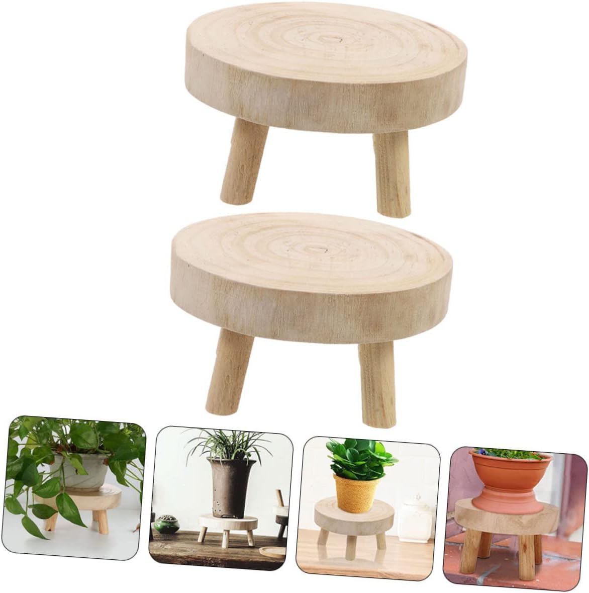 Floral Plant Stand Wooden Plant Pots Holder Style Bonsai Stand Strong Load Capacity for Home and Office