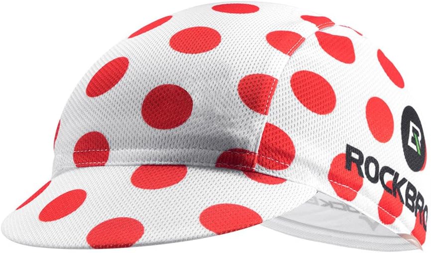 ROCKBROSROCK BROS Cycling Cap Sun Visor Ployester Breathable Hat for Men Women Motorcycle Caps Road Mountain Bike, Red Dots, One size