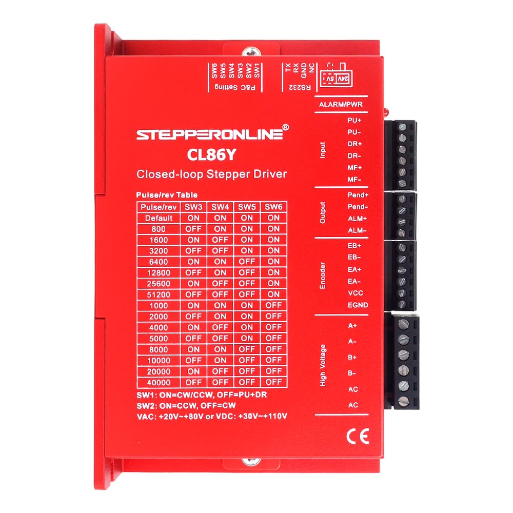 Kit passo-passo a 1 asse chiuso 12,0 Nm Nema 34 motore e driver CL86Y-V20 | STEPPERONLINE, Driver 2.0 0-8,5 A 20-80 VAC/30-110 VDC