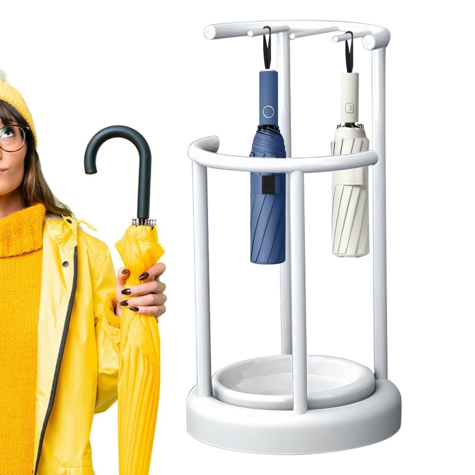 Portaombrelli Per Interni Con Vassoio Di Scarico - Design Moderno E Antiruggine | 30x30x57 Cm - Foto 7