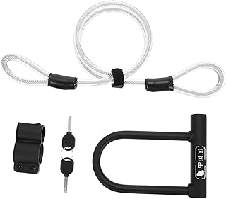 Garneck Steel Cable Road Bike Lock Mini Lock Anti- Lock Bike Cable Lock Safety Lock Cable Braided Steel Lock Cable Cycling Lock Cable Zinc Alloy Ring Sewing Lock Wire Bike Lock