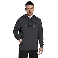 Puma Ess Big Logo Felpa con Cappuccio Dark Gray Heather S
