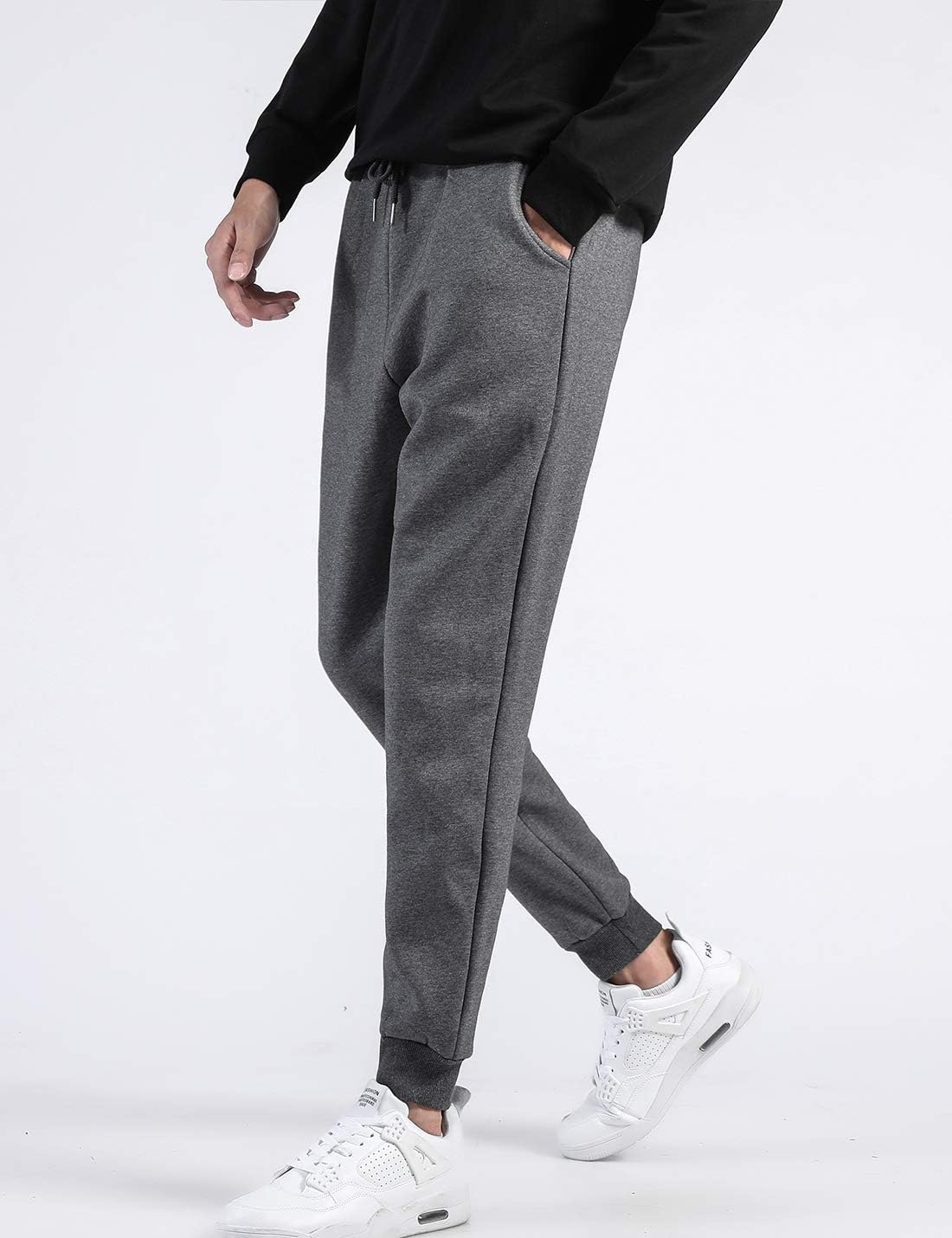 Flygo Men's Sherpa Lined Athletic Sweatpants Winter Warm Fleece Track Pants