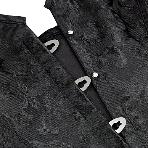 Shymmuo Women's Black Corset Top Lace Up Overbust Bustier Waist Cincher Sexy Body Shapewear Boned Belt Lingerie M #TOP5