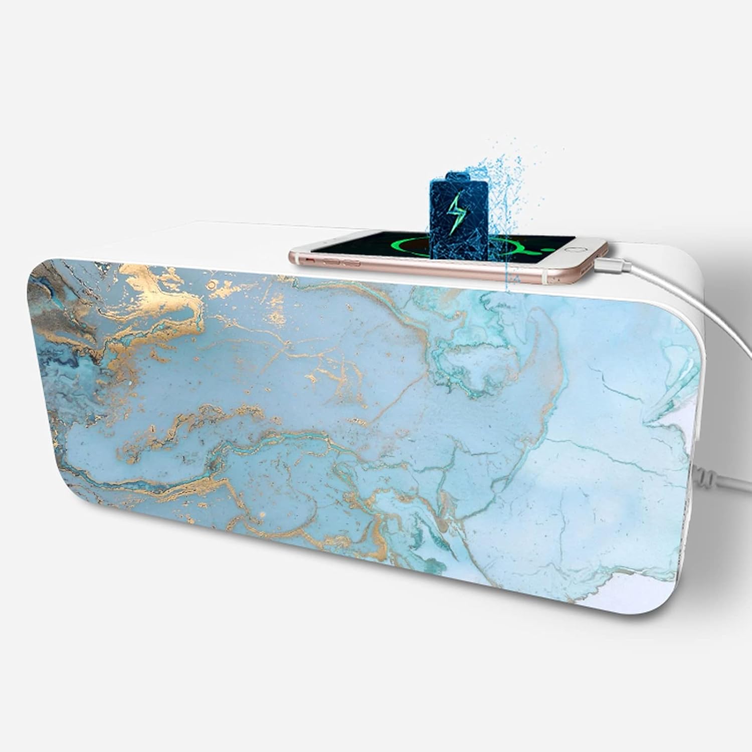 Desktop Hider Cord Organizer Box Stylish Power Strips or Surge Protectors Hide Loose Wires Behind TVs Cable Cords Organizer Boxes (Color : E) (B)