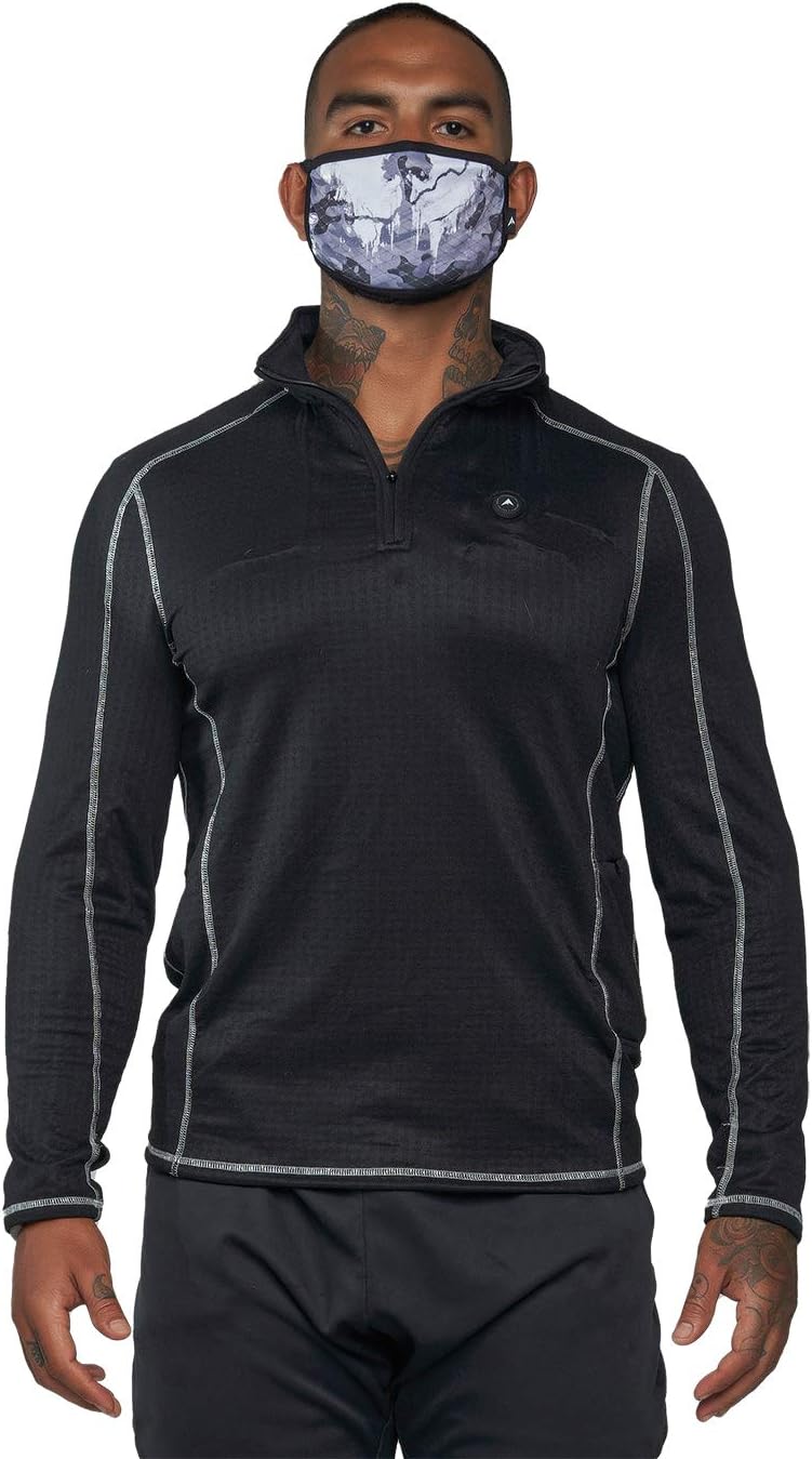 FNDN Heated Mid Layer PRO - Unisex Thermal Long Sleeve for Winter Fishing, Hunting, Skiing, Snowboarding