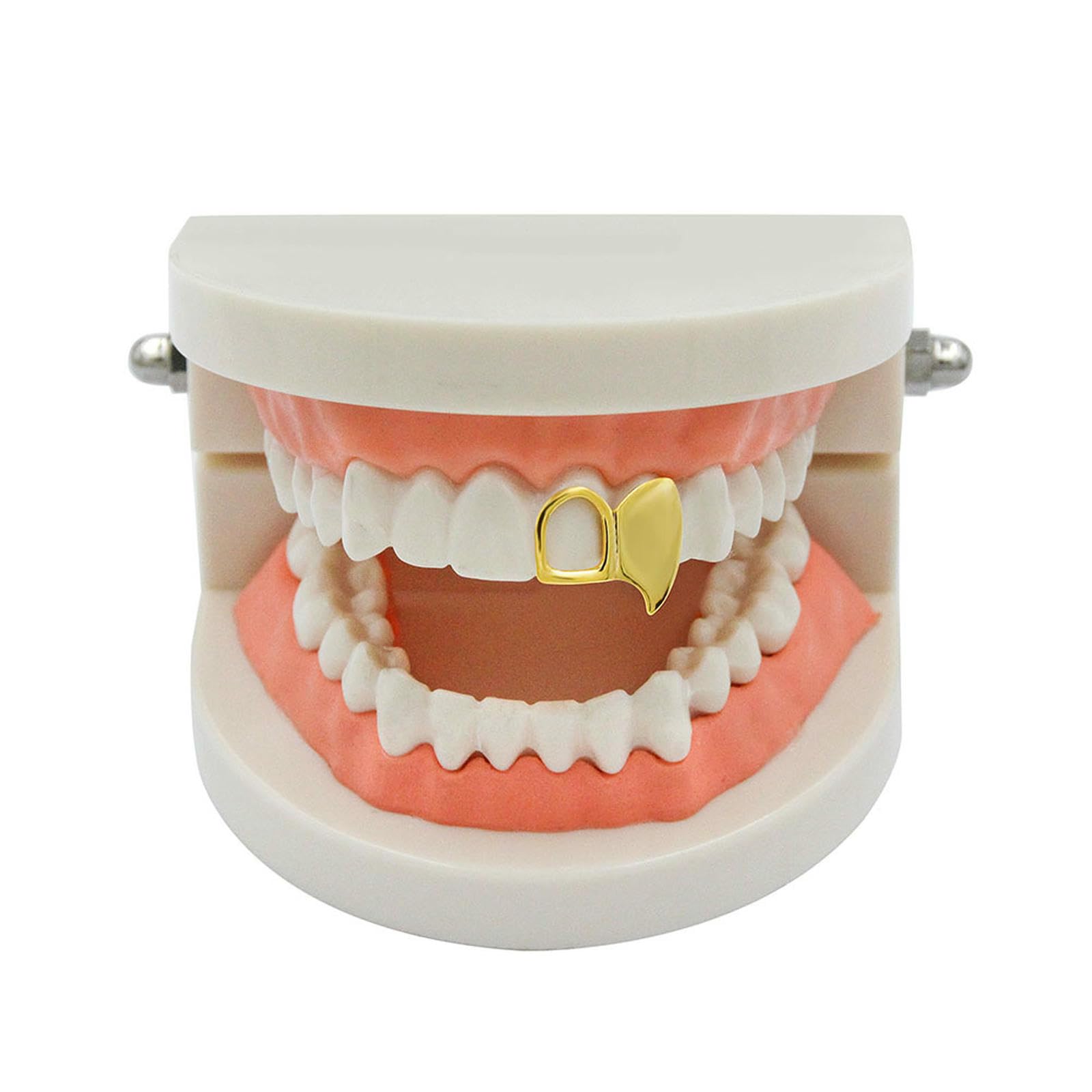 Grillz Fang - Dientes de hip hop de oro y plata, oro rosa, regalo de joyería para fiesta