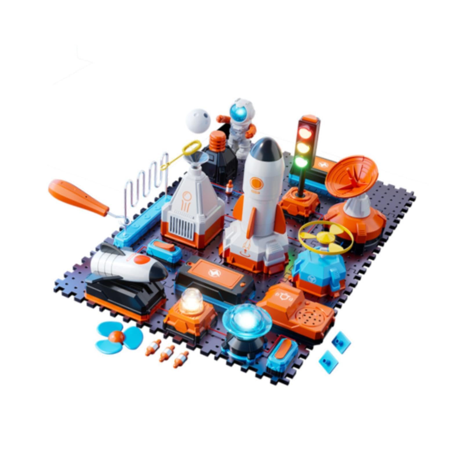 Perfeclan Kit de Electrónicos Juego Científico Infantil Conjunto de Proyectos de Componentes de Ensamblaje Sencillo y Material PP, a