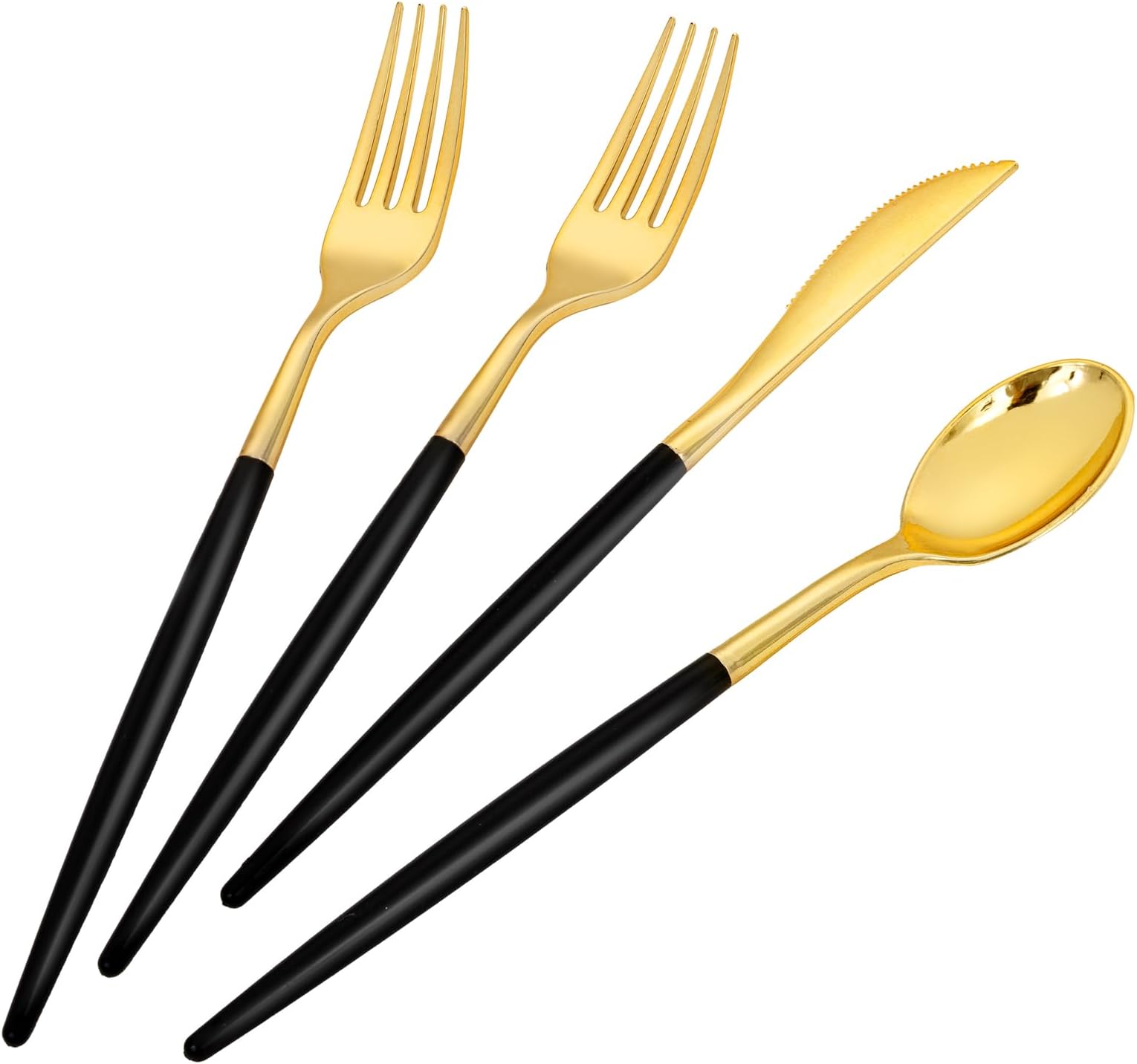 Amazon.com: SUT Gold Plastic Silverware (160Pcs) Forks and Spoons ...