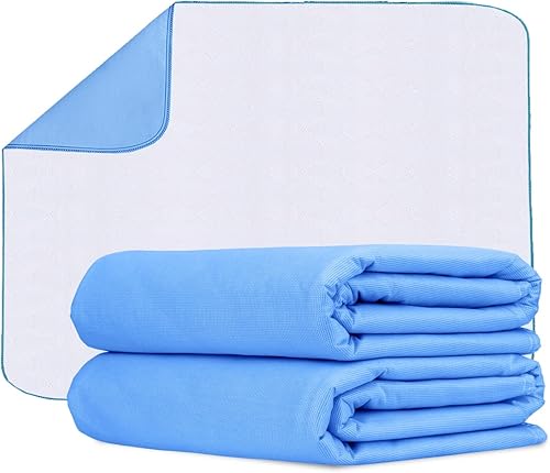 Almohadillas de cama para incontinencia (paquete de 2) almohadillas lavables para adultos, niños y mascotas, almohadillas altamente absorbentes,