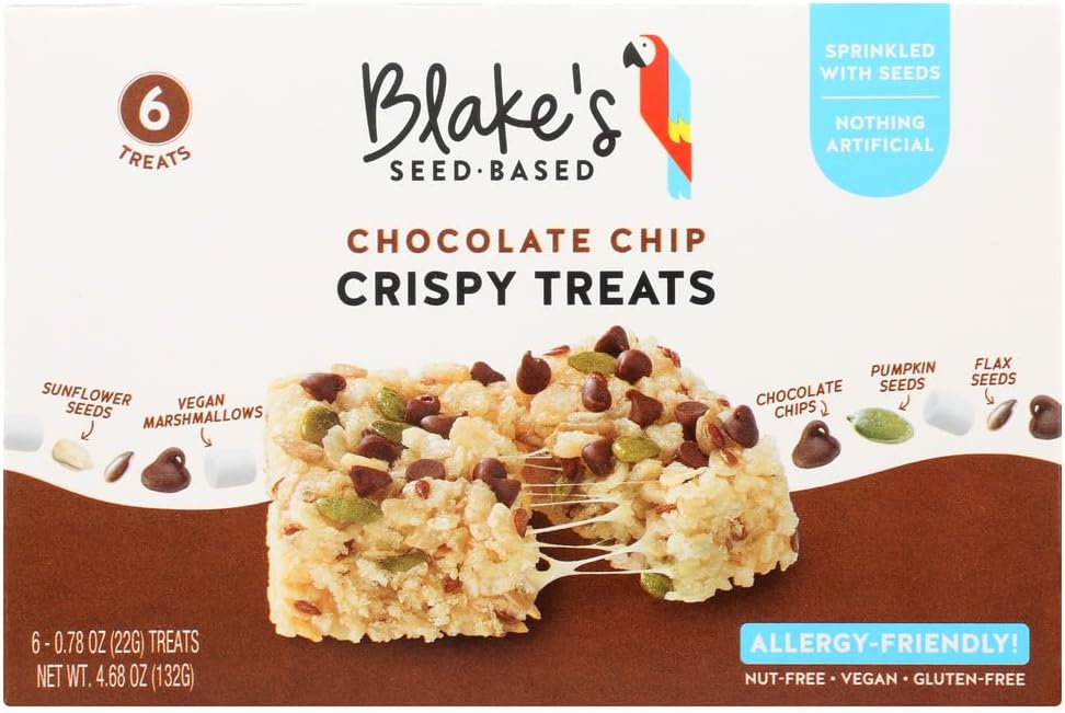 Blake's Seed Based Chocolate Chip Rice Crispy Bar, Nothing Artificial, Vegan Friendly, Gluten Free, 4.68 Ounce (Pack of 6)