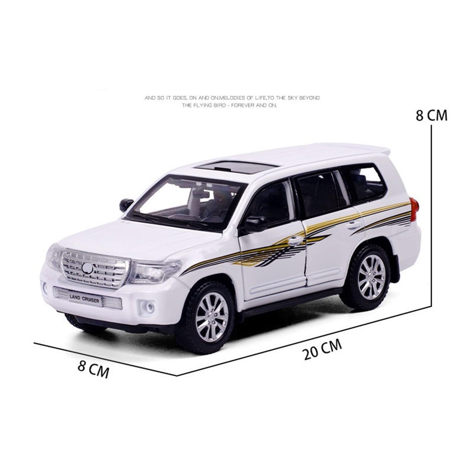 1:24 Na prezent dla samochodu Zabawka Model ze stopu Land Cruiser (biały B, bez pudełka)