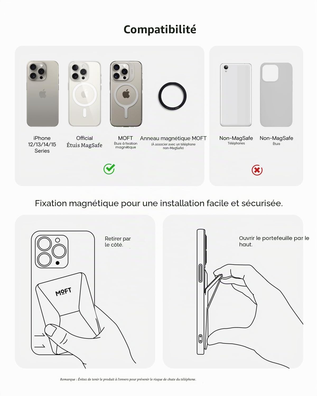 MOFT Snap Portefeuille pour Magsafe pour iPhone 17/16/15/14/13/12 Series