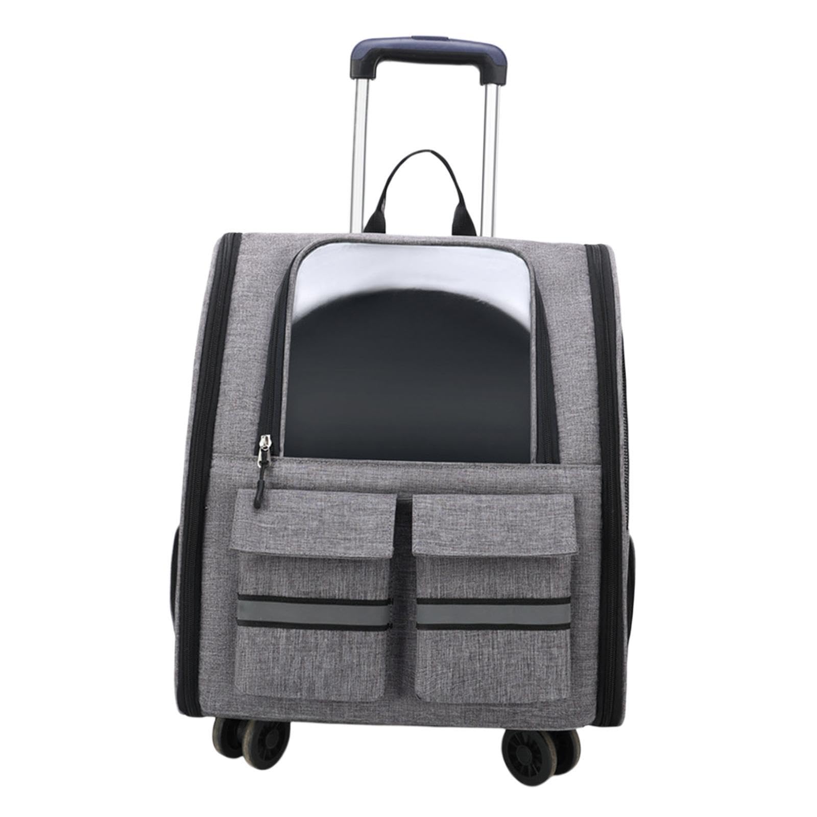 Transportín versátil con Ruedas para Gatos y Perros: Outdoor Adventures and Travel, Caja para Gatos con Ruedas, Transparente, para pasear y