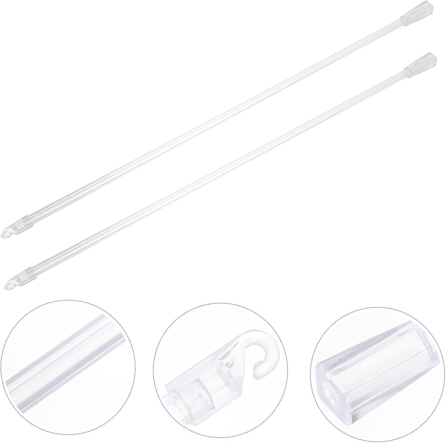 Angoily Vertical Blind Wand Replacement, Blind Tilt Rod with Hook, 17 Inch