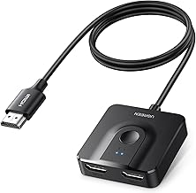 UGREEN HDMI Switch mit 1M HDMI 2.0 Kabel 4K60Hz HDMI Splitter 2 in 1 Out oder 1 in 2 Out Verteiler Bidirektional HDCP 2.2 3D HDR CEC für PS5/4, Xbox, TV, PC, Monitor, Projektor usw.