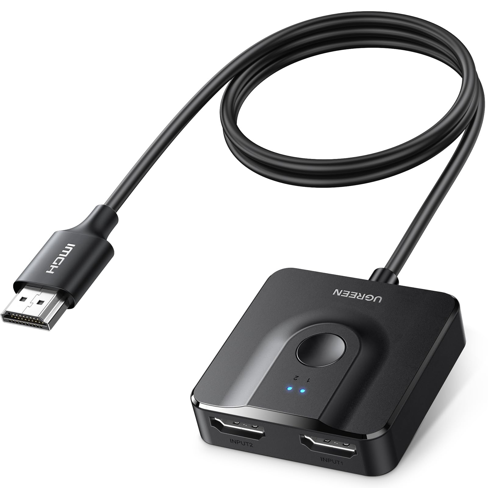 UGREEN HDMI Switch 4K 60Hz HDMI Splitter 2 in 1 Out oder 1 in 2 Out Verteiler Bidirektional HDCP 2.2 3D HDR CEC für PS5/4, Xbox, TV, PC, Monitor, Projektor usw.